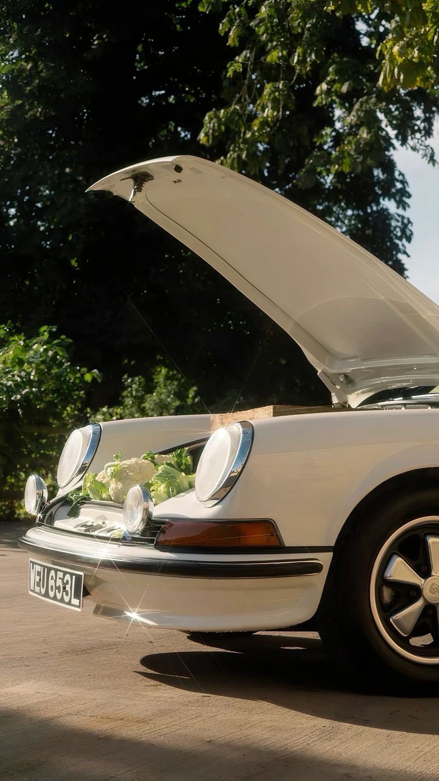Classic White Porsche 911 Outdoors - Automotive Photography Full HD iPhone Wallpaper (1286x2286)