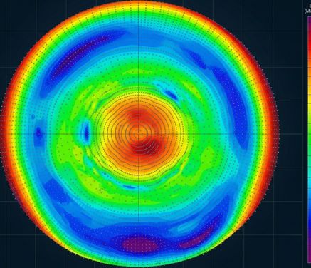 Corneal topography elevation map showing thousands of measured points