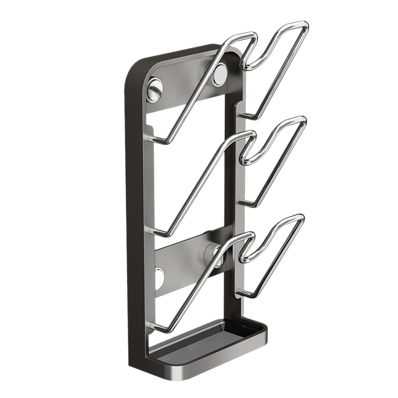 Wall-mounted kitchen shelf for pots and cutting boards