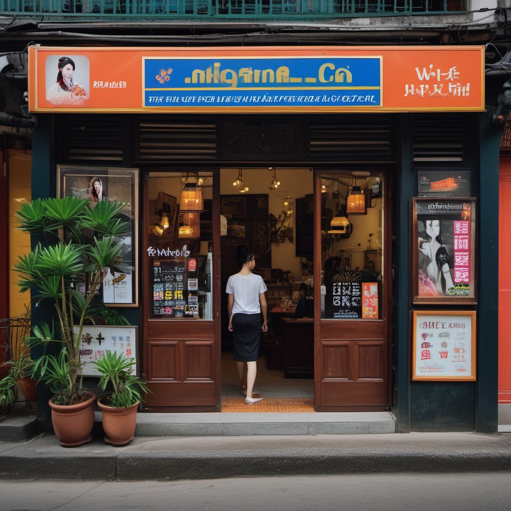 Hình minh họa: Khung cảnh cửa hàng và quy trình kinh doanh