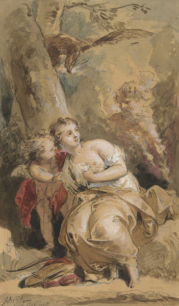 Callisto Amor en Jupiter met de adelaar 1746