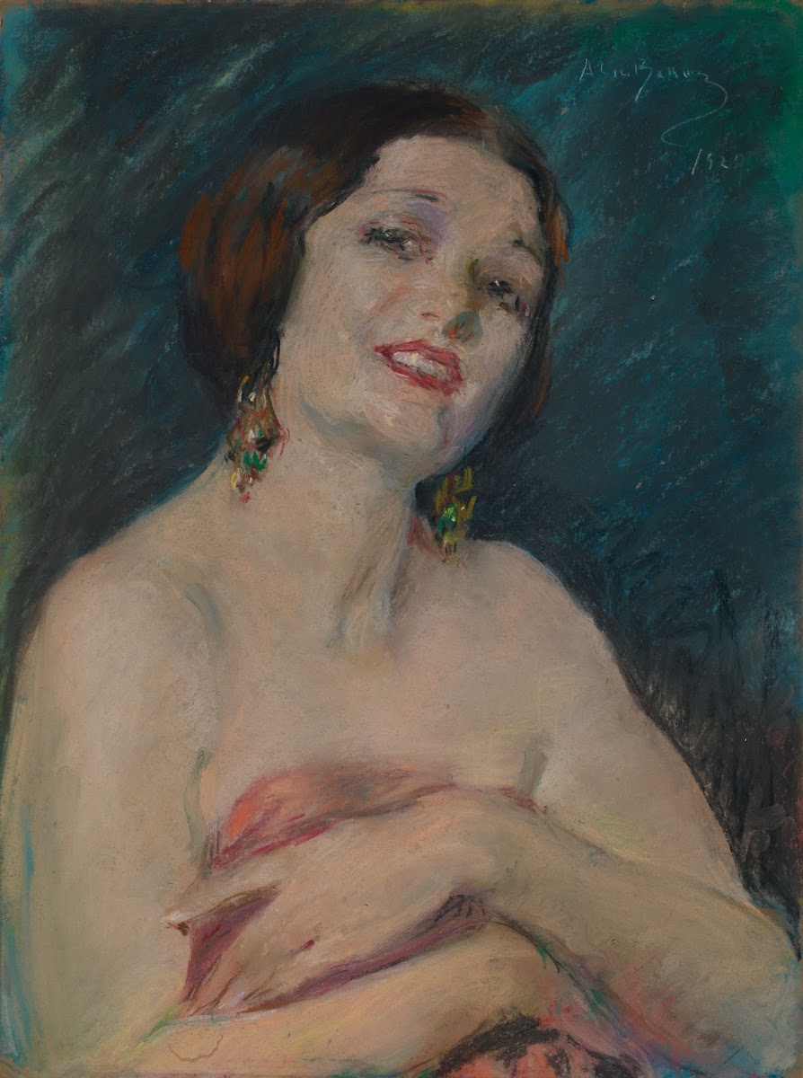 Model Holding Drapery ca 1929