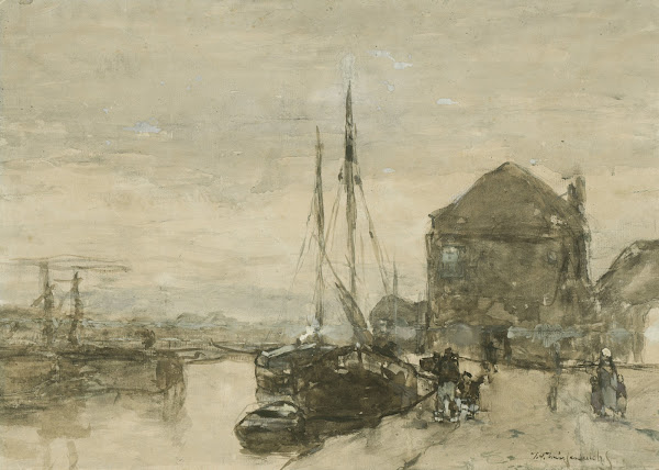 View of Turfmarkt and Eendjespoort in Haarlem after 1865