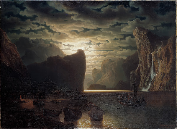 Norwegian Fjord in Moonlight 1861