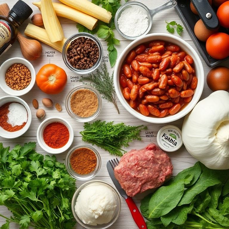 Ingredients for Baked Beans with Ground Beef for a Hearty Comfort Feast – Easy & Homemade