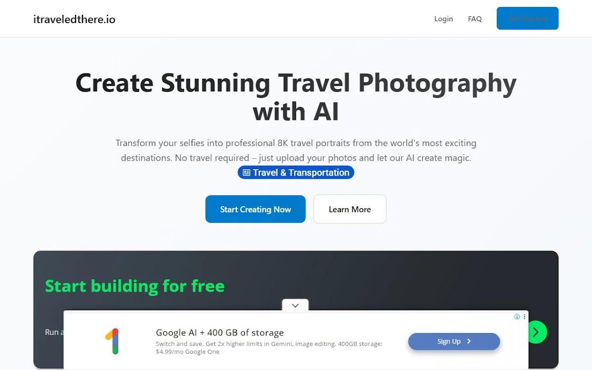 Captura de Itraveledthere.io