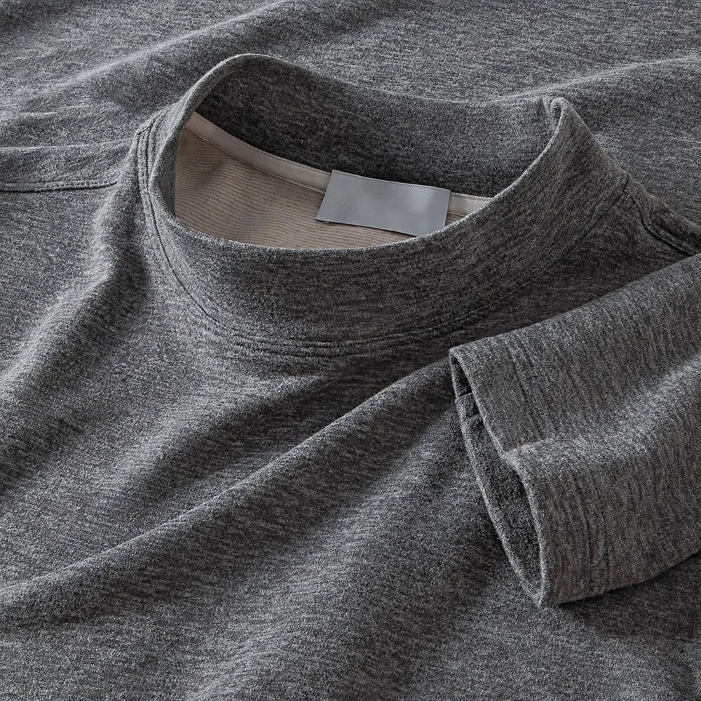 Wärmendes Langarm-Shirt mit halbem Stehkragen