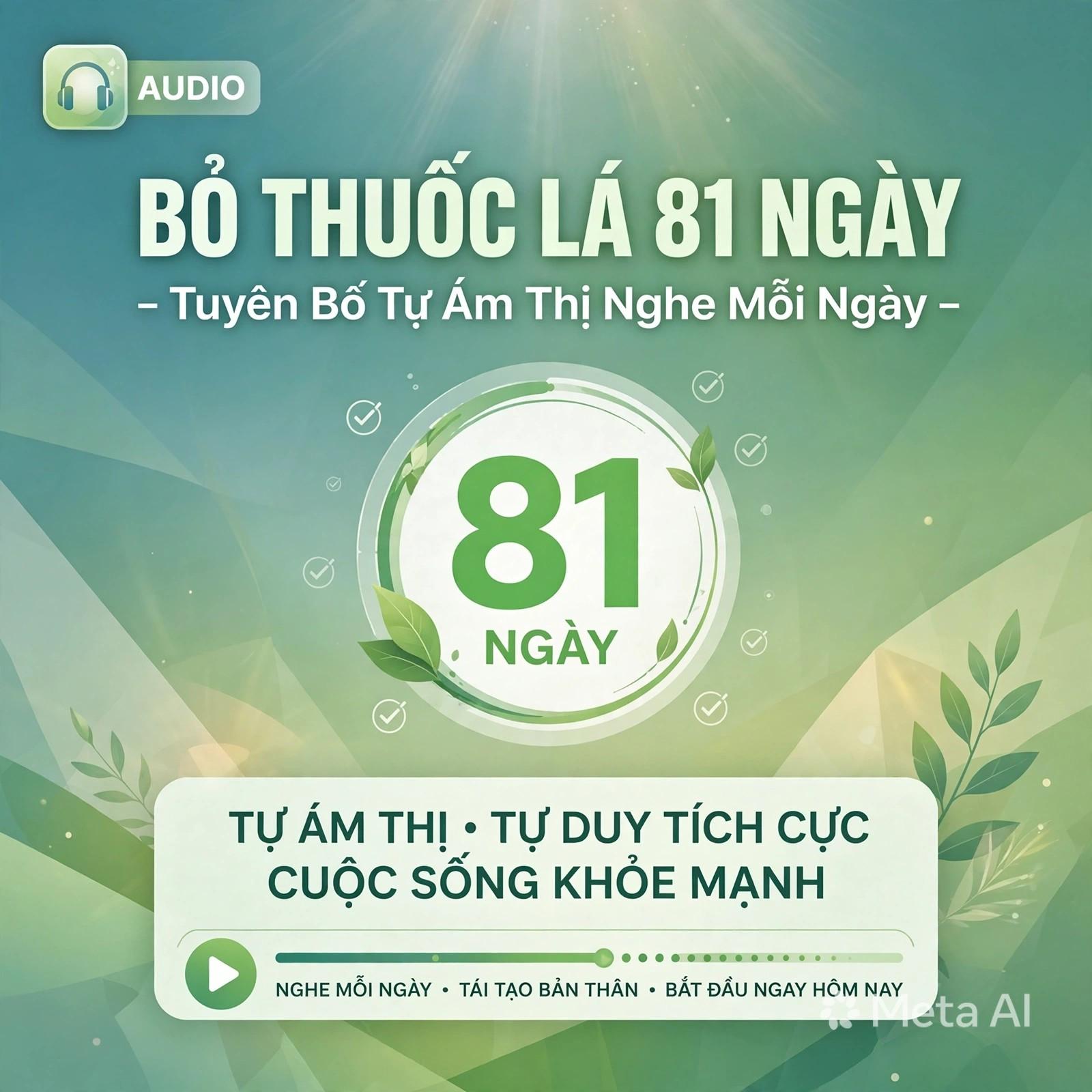 Tuyên Bố 81 Ngày Bỏ Thuốc Lá – Audio Tự Ám Thị Giúp Mình Cai Thuốc Lá