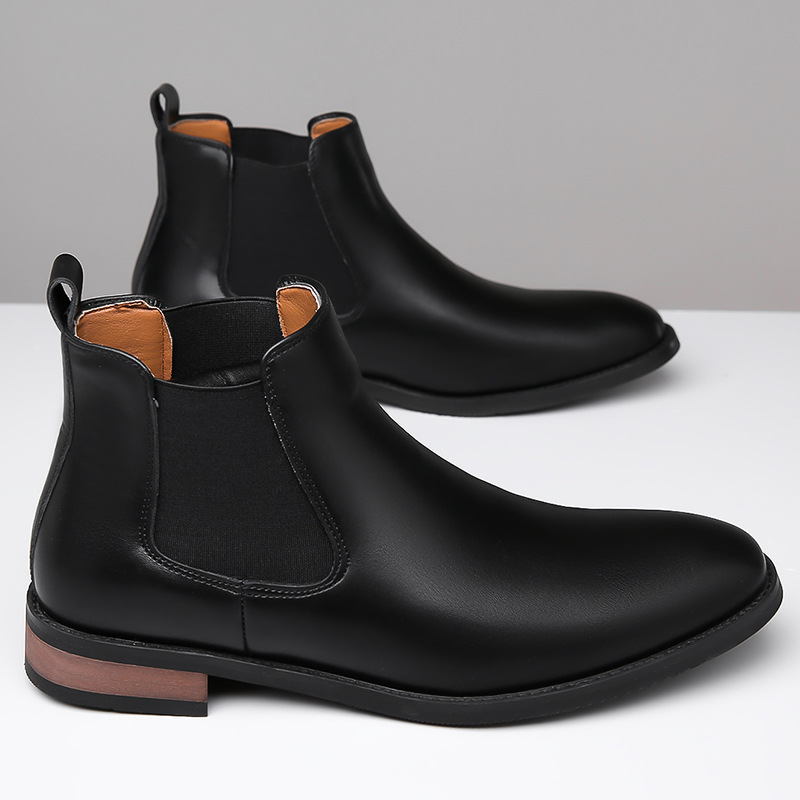 Elegante Herren-Chelsea-Boots, Lederoptik