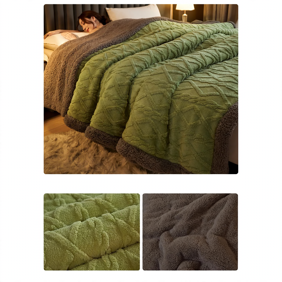 Flauschige Flanell-Wohndecke, gestreift, verschiedene Größen