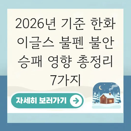 2026년 기준 한화 이글스 불펜 불안 승패 영향 총정리 7가지