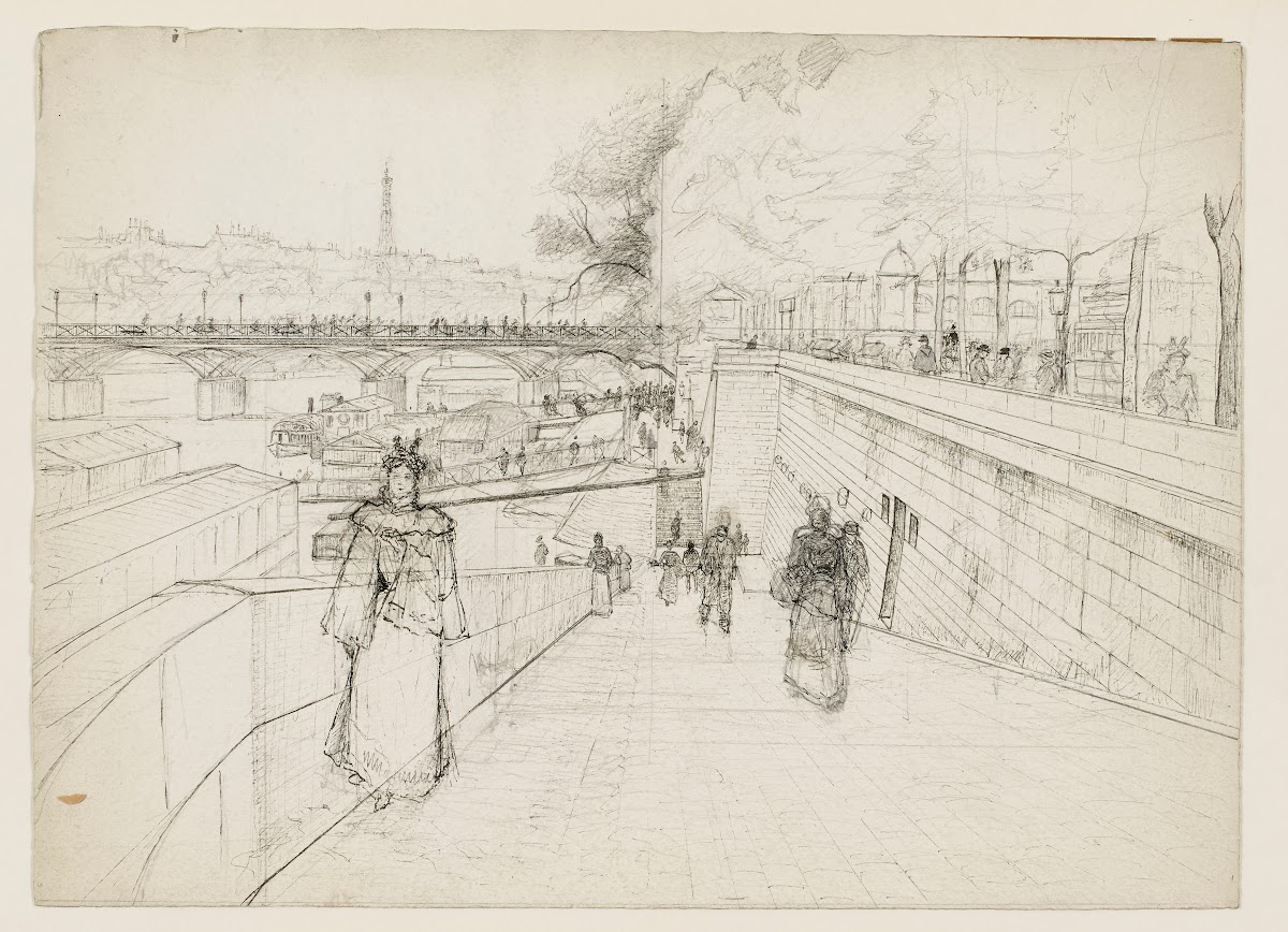 La berge de la Seine au pont des Arts