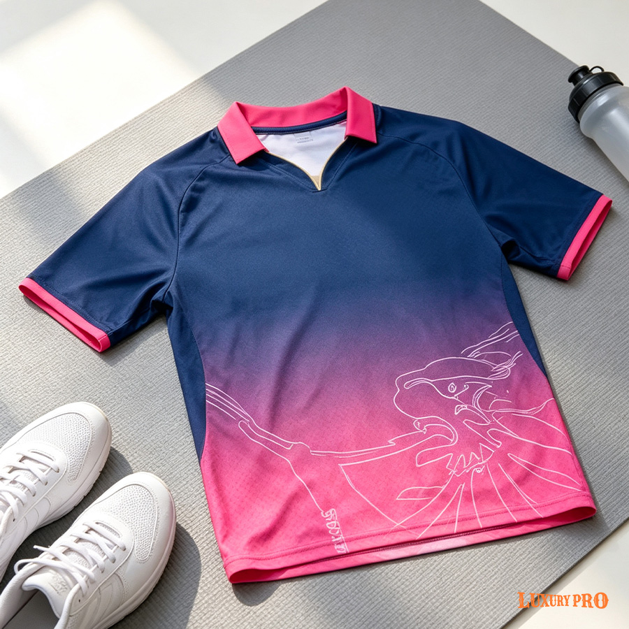 V Collar Raglan Sleeve Polo