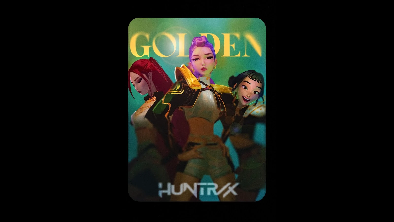 HUNTRX Trio Golden Digital Art - 3D Character Art 5K Wallpaper (5120x2880)