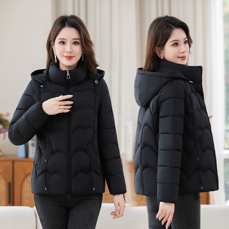 Short padded women's jacket for seniors