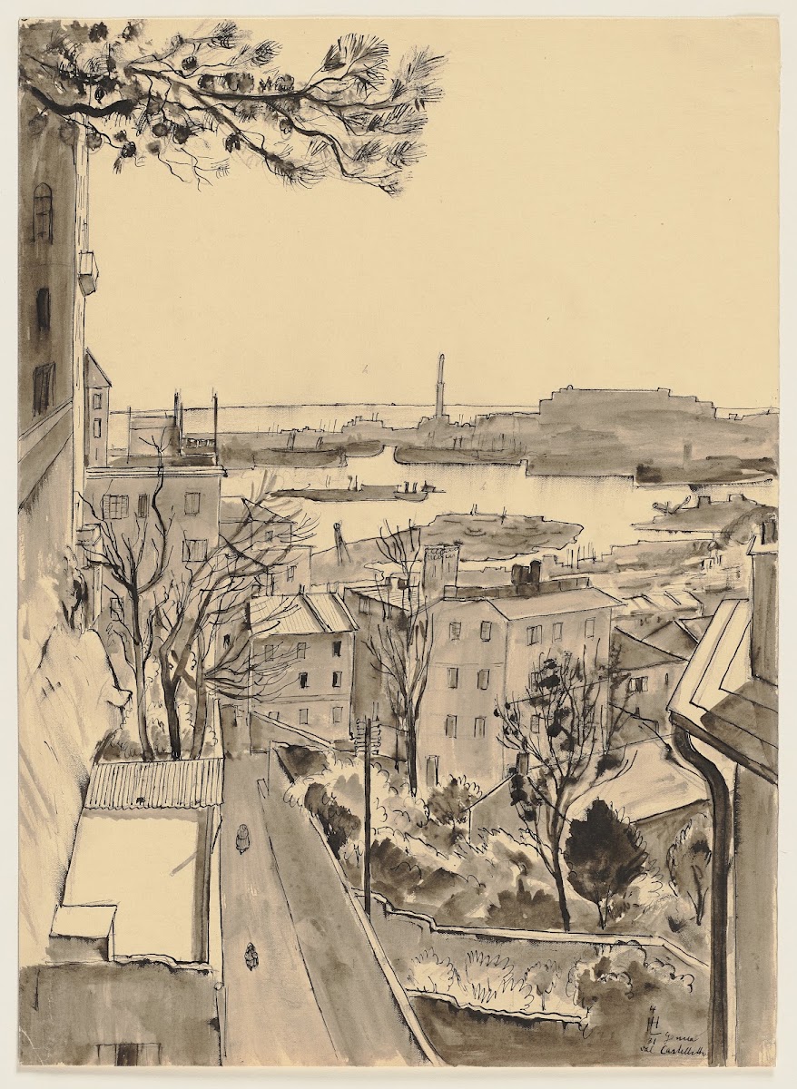 Blick vom Castelletto auf Genua 1931