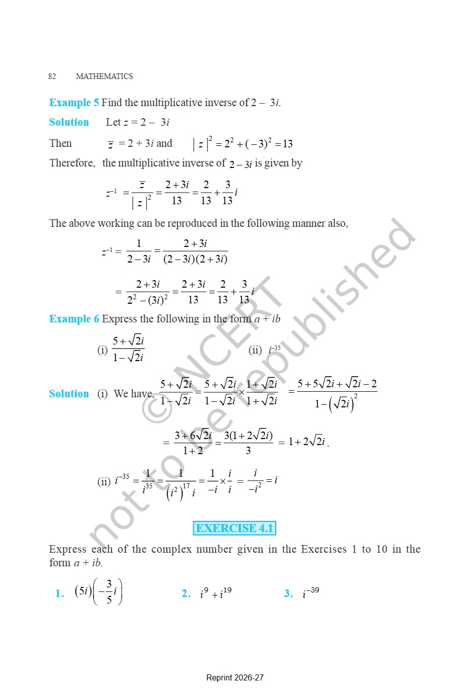 AHSEC Class 11 Mathematics Chapter 4 books Pdf (English Medium) ~ Daily ...