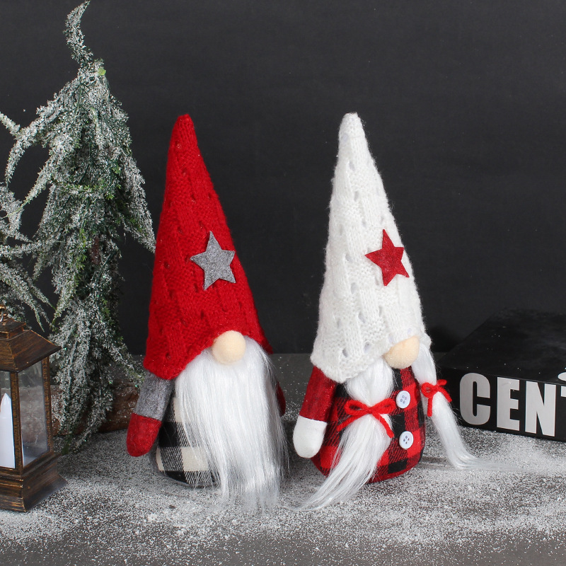 Christmas gnome with star cap, fabric figure
