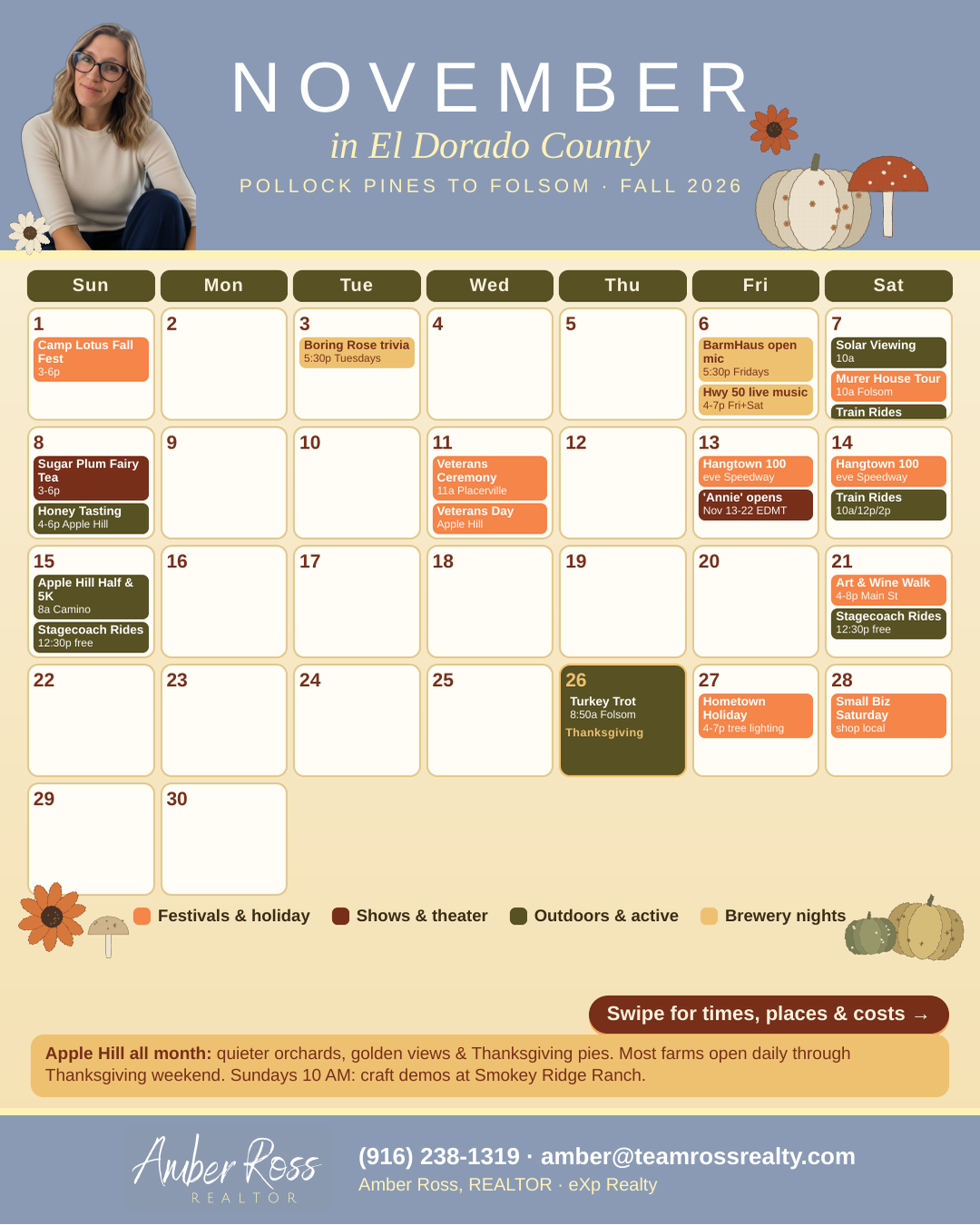November in El Dorado County events calendar, page 1