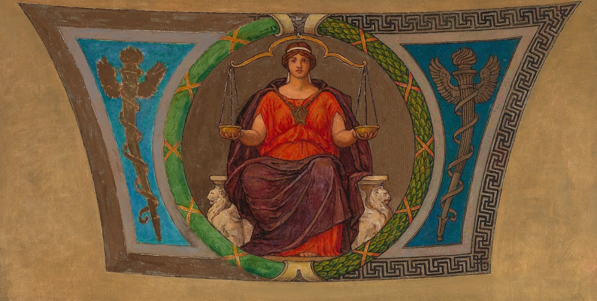 Sketch for Mosaic Wisconsin State Capital Justice ca 1912