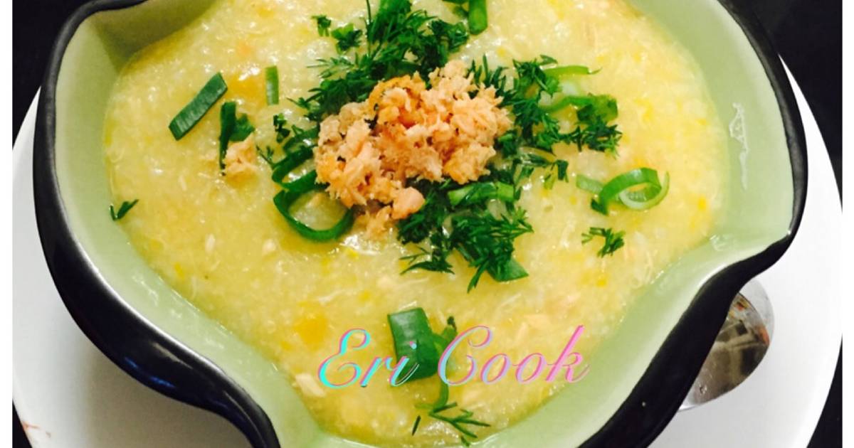 Cháo cá hồi bí đỏ