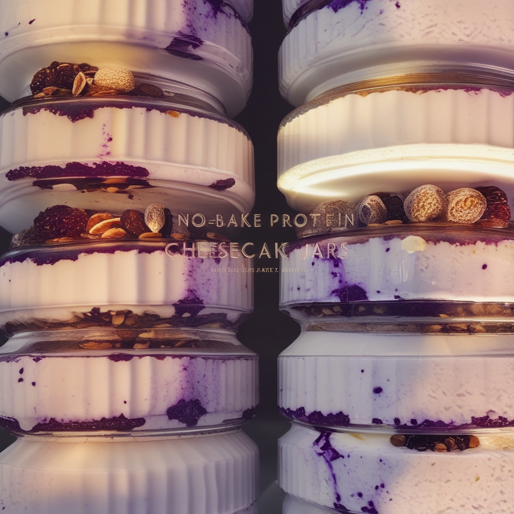 No-Bake Lemon Blueberry Protein Cheesecake Jars