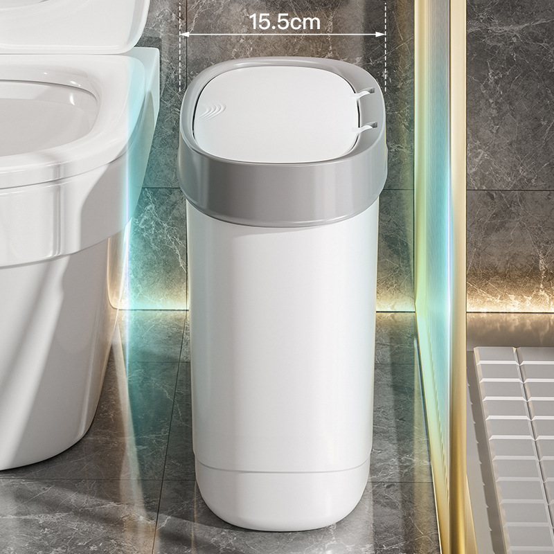 Trash can, oval, with lid, 12 L