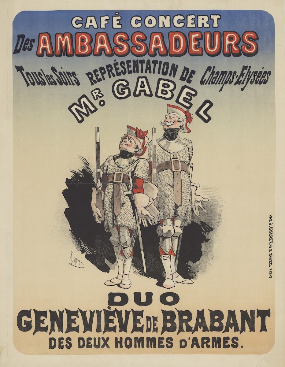 Café Concert des Ambassadeurs M Gabel Geneviève de Brabant 1876