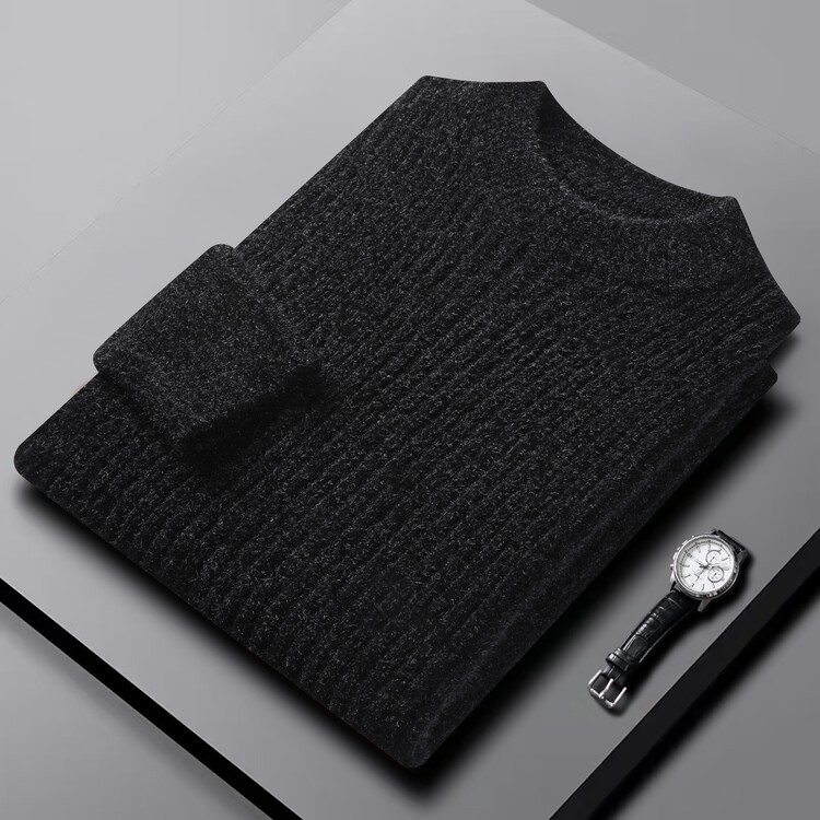 Men's Chenille Sweater with High Collar