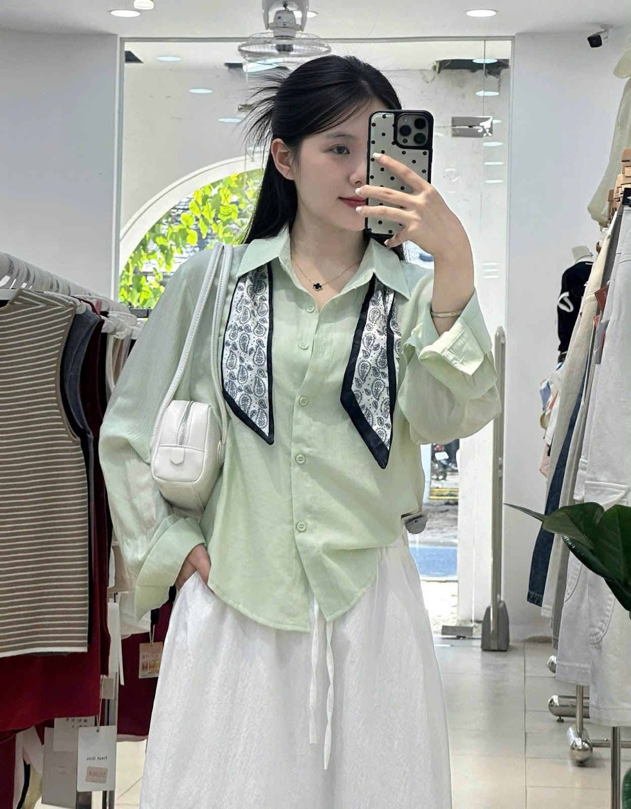 Áo sơ mi voan dài tay túi nút XONXEN SHOP 6809 – Image 6
