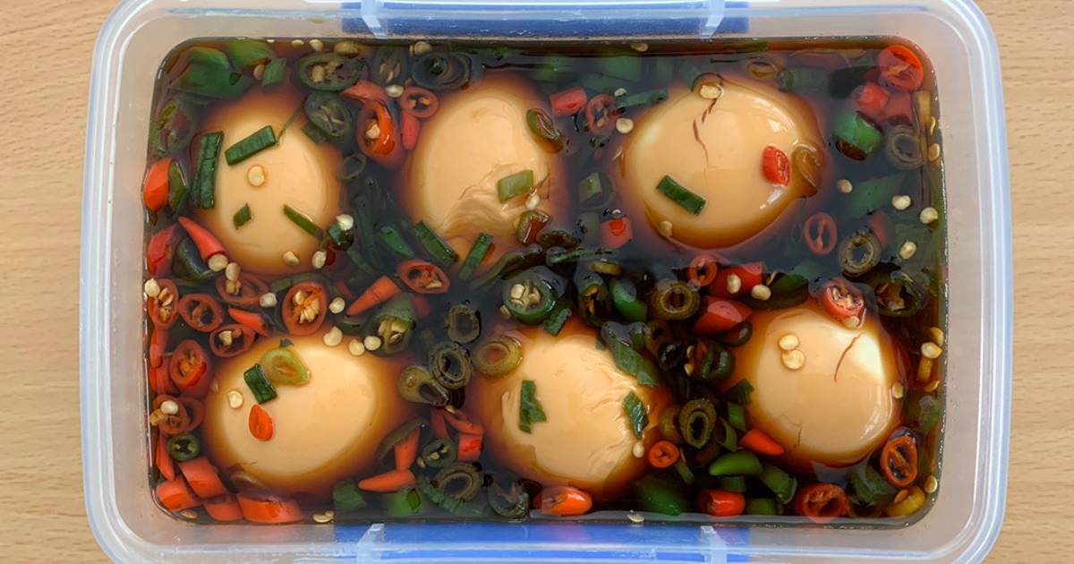 Trứng ngâm xì dầu (ăn ramen) 🥚