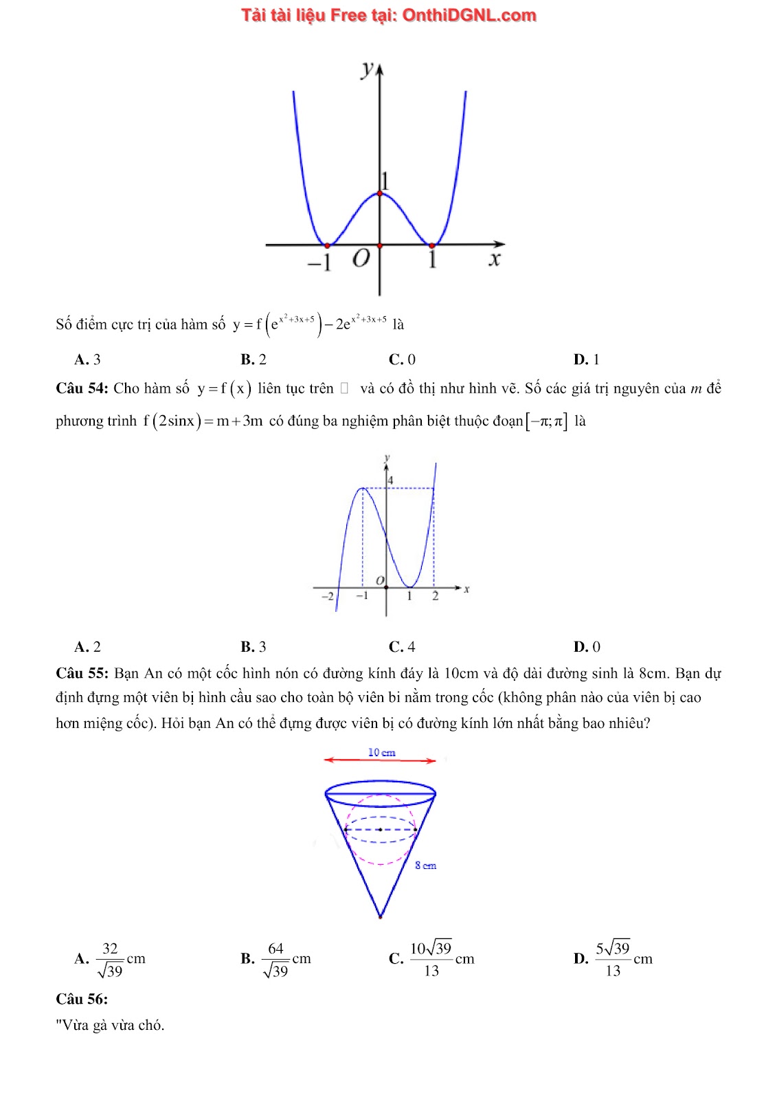 475 bài tập môn Toán - Ôn thi ĐGTD ĐH Bách Khoa Hà Nội Phần 12