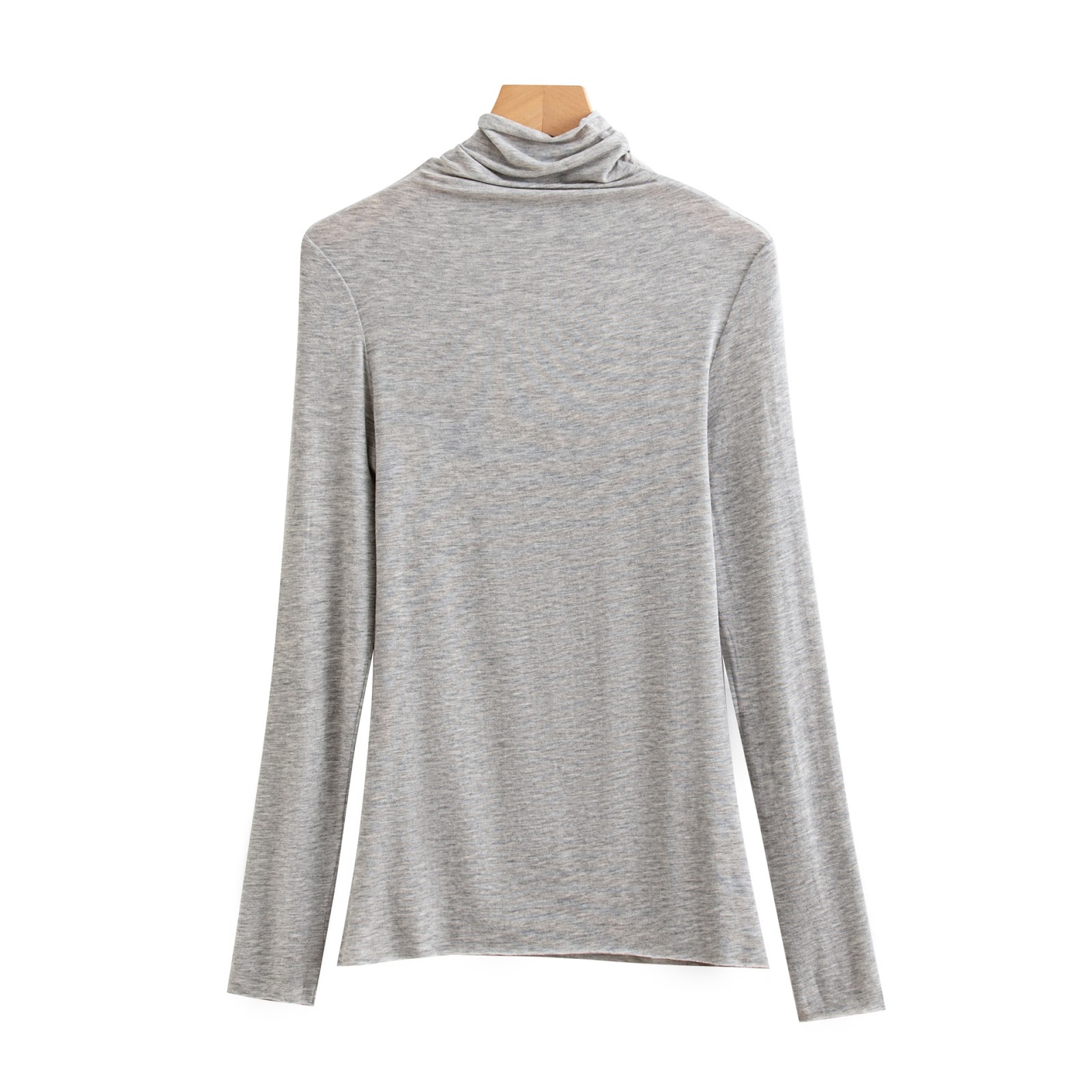 Women's long-sleeve shirt with stand-up collar, soft and comfortable
