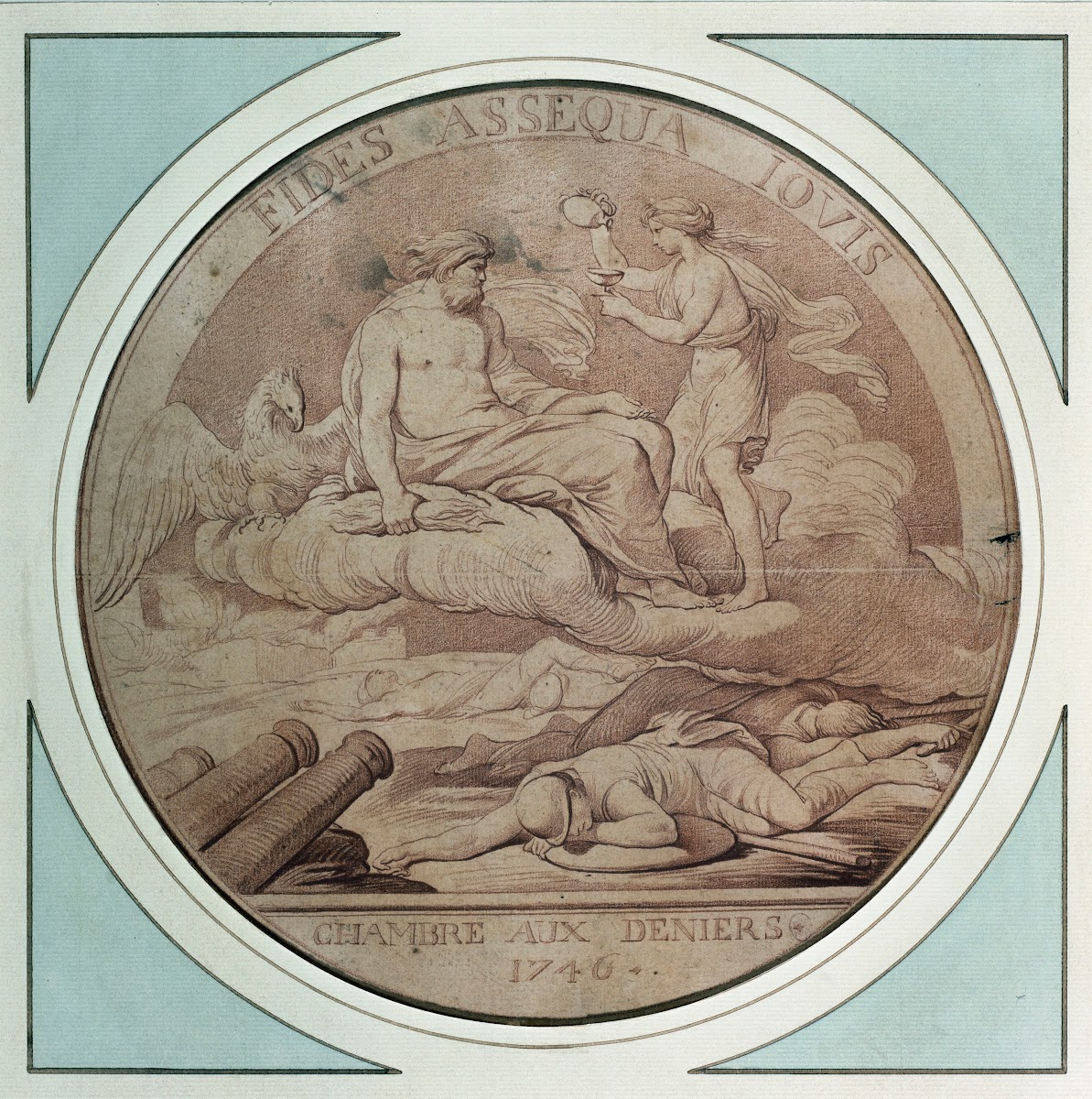 Projet de jeton pour lhistoire du règne de Louis XV La chambre du deniers 1746