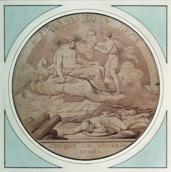 Projet de jeton pour lhistoire du règne de Louis XV La chambre du deniers 1746