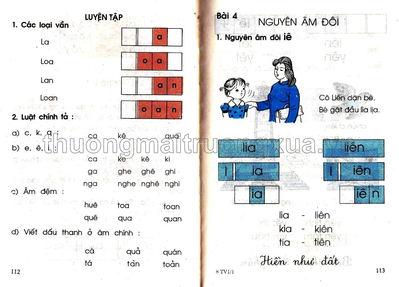 Tiếng Việt 1 phổ cập (tập 1 - 1998) - Trang 56