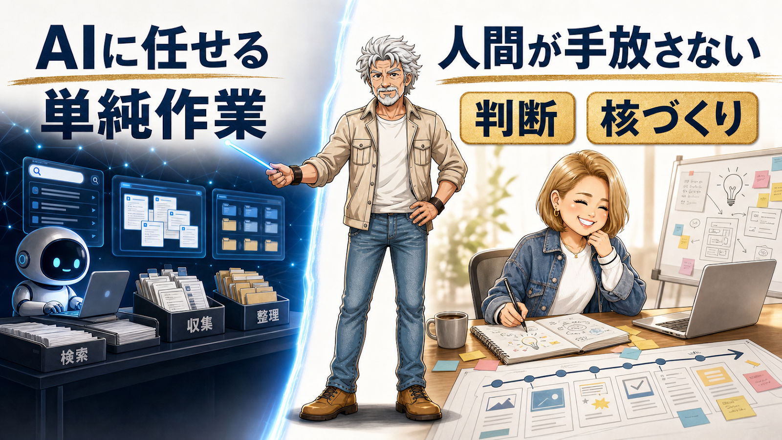 ジョセGがAIに任せる単純作業と人間が手放さない判断や核づくりの境界を示す