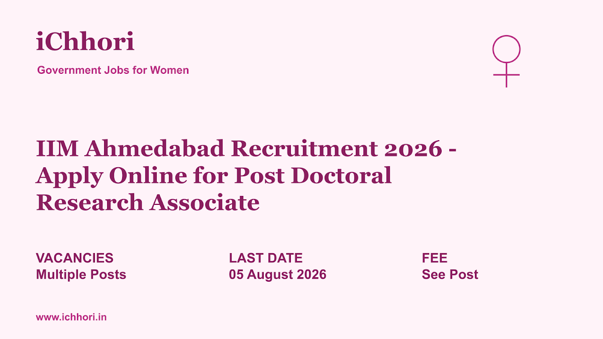 IIM Ahmedabad Recruitment 2026 - Apply Online for Post Doctoral Research Associate - iChhori