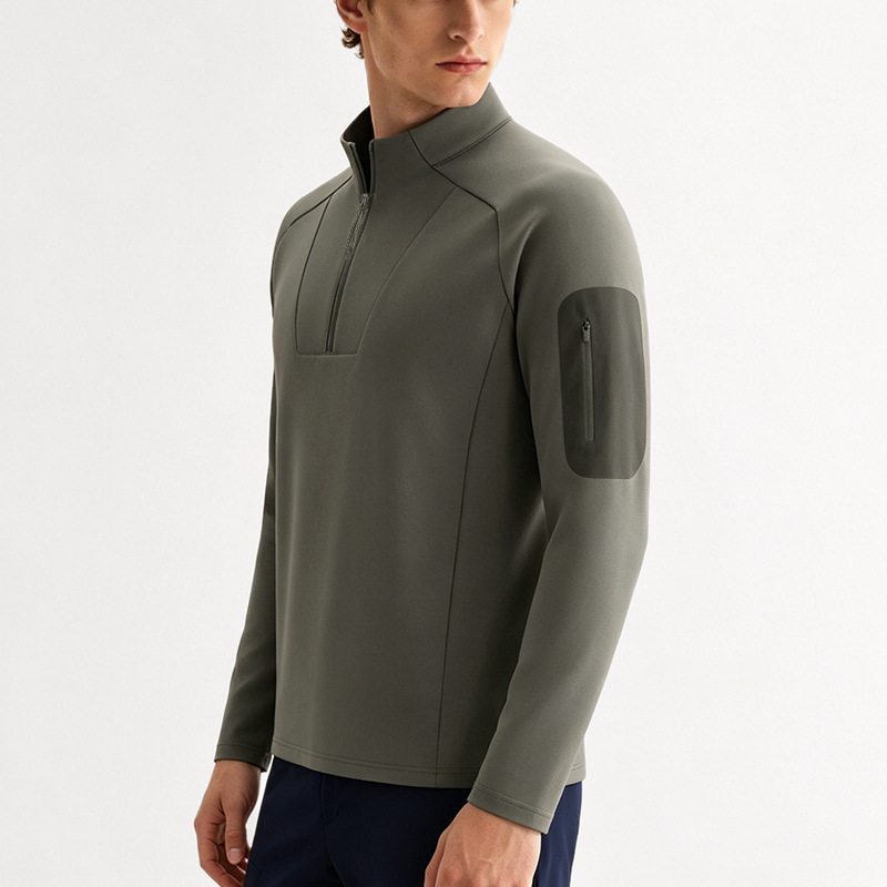 Funktions-Sportshirt mit halbem Reißverschluss