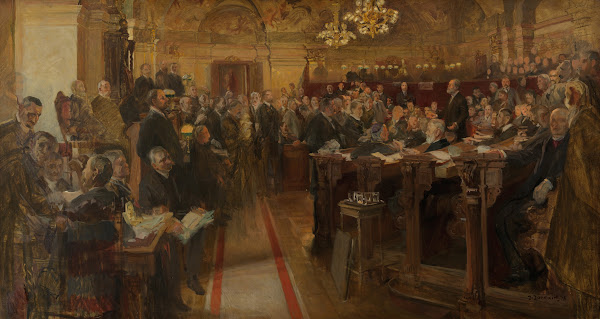 Bürgermeister Dr Karl Lueger spricht im nö Landtag 1908