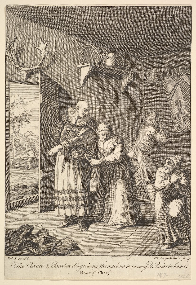 The Curate and Barber Disguising Themselves to Convey Don Quixote Home 1756