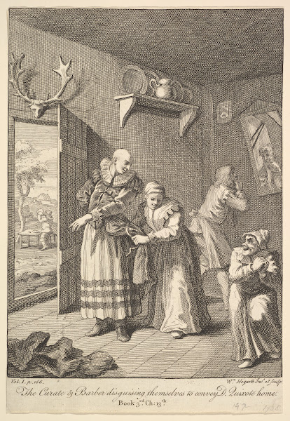 The Curate and Barber Disguising Themselves to Convey Don Quixote Home 1756