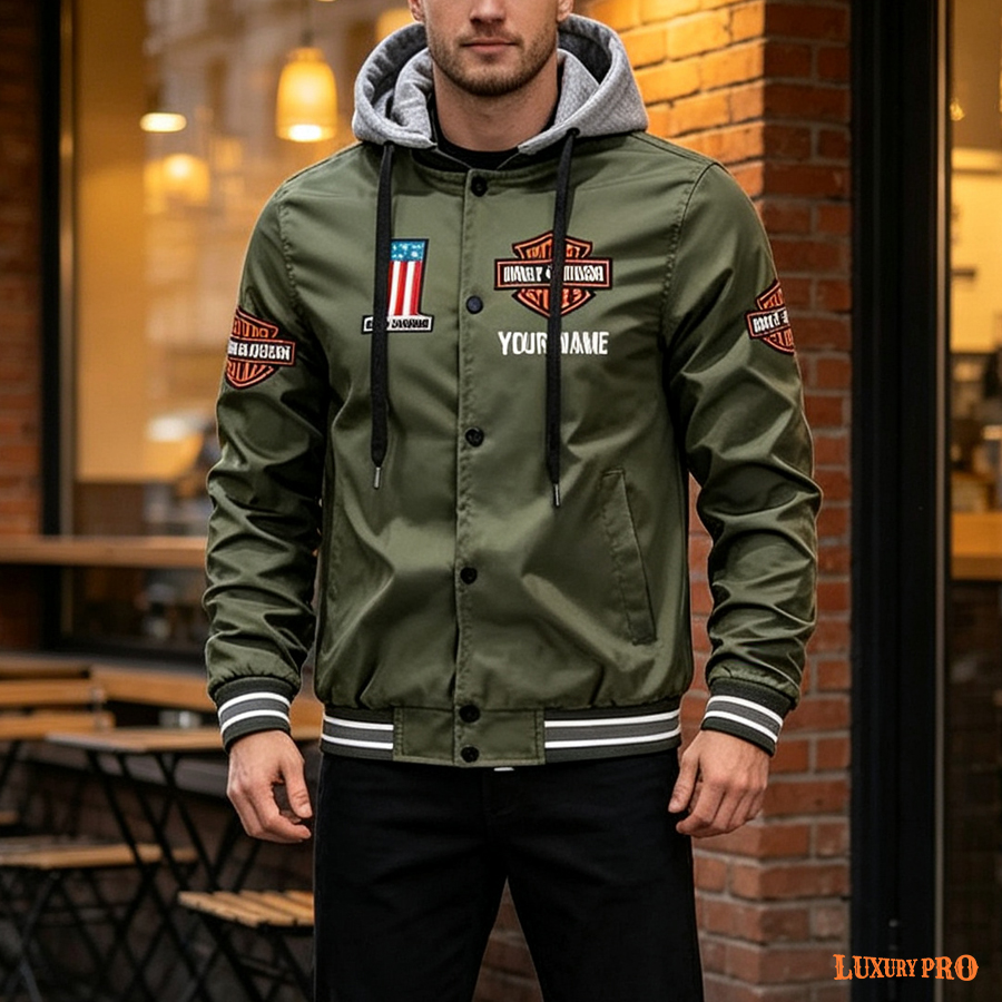 2D hooded baseball jacket