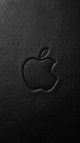 Black Leather Embossed Apple Logo