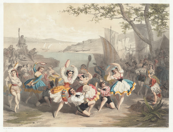 Scène de lOpera La tarentelle Étoile de Messine 1860 1869