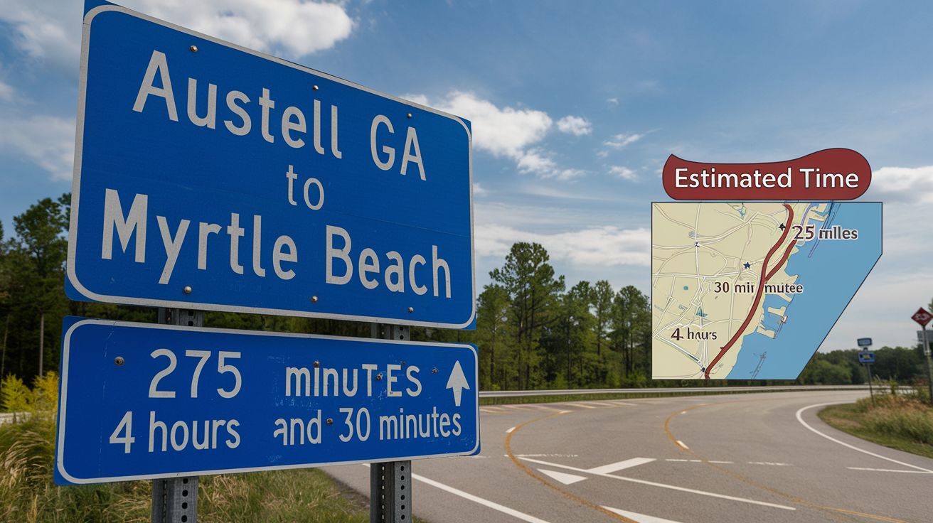 How Many Hours from Austell, GA to Myrtle Beach, SC