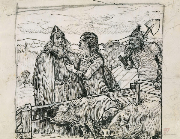 Illustrasjon til Olav Tryggvasons Saga i Snorre Sturlason Kongesagaer Kristiania