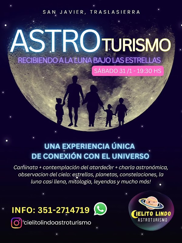 ASTROTURISMO RECIBIENDO A LA LUNA BAJO LAS ESTRELLAS