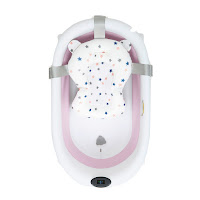 Дитяча ванна Twins Bubble складна силіконова з матрациком рожевий