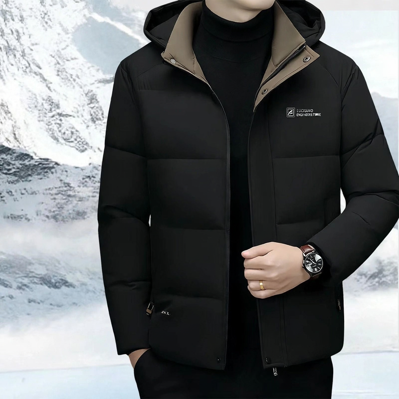 Insulated men's winter jacket, short, business style